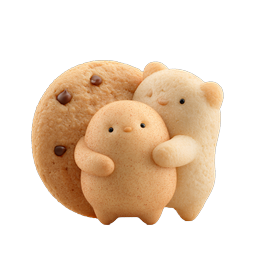 Adorable Cookie Friends Hugging | Cute 3D Food Icon