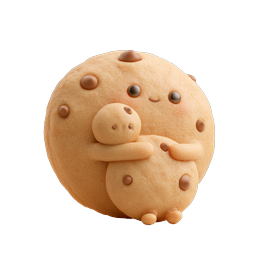 Adorable Cookie Hug Clay Icon - Cute Kawaii Characters