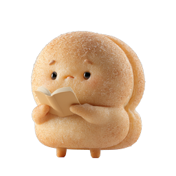 Cute Cookie Character Reading Book - 3D Clay Icon