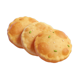 Golden Brown Cookie Stack with Seeds - 3D Food Icon