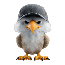 Cool Bird Character with Cap Icon - 3D Realistic Style