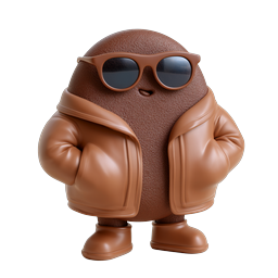 Cool Brown Character Icon - 3D Mascot With Sunglasses