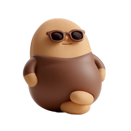 Cool Clay Egg Character Icon with Sunglasses
