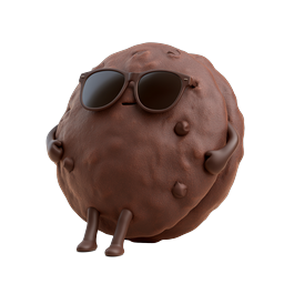 Cool Chocolate Chip Cookie Character Icon - 3D Clay Style