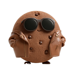 Cool Cookie Character Icon - 3D Mascot with Sunglasses