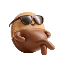 Cool Cookie Character Icon - 3D Clay Style Mascot
