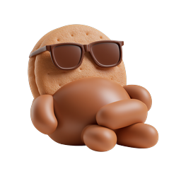 Cool Cookie Character Icon - Clay Style Sunglasses Mascot