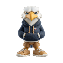 Cool Eagle Character 3D Mascot Icon