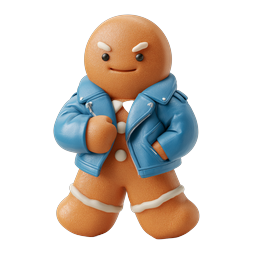 Cool Gingerbread Man Icon - Festive Christmas Character