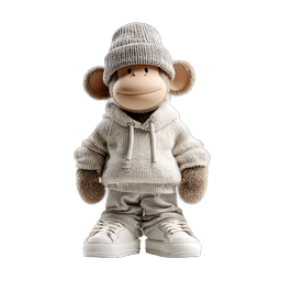 Cool Monkey Character in Streetwear 3D Icon