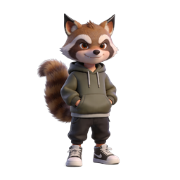 Cool Raccoon Character App Icon - 3D Cartoon Mascot