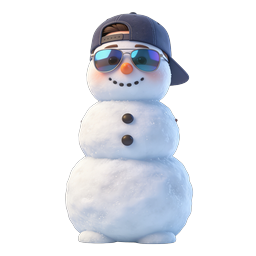 Cool Snowman Icon - Winter Character with Sunglasses & Cap