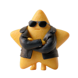 Cool Star Character 3D Icon | Stylish Mascot Design