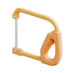 Coping Saw 3D Icon - Woodworking Tool Illustration