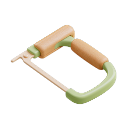 Coping Saw Tool Icon - 3D Clay Style Rendering