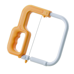 3D Coping Saw Icon - Woodworking Hand Tool Illustration