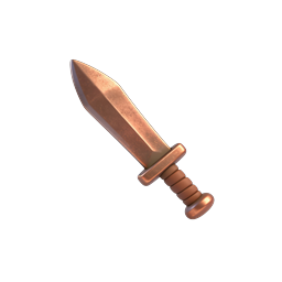 Kupfer-Kampfmesser 3D-Icon | Realistische Waffe