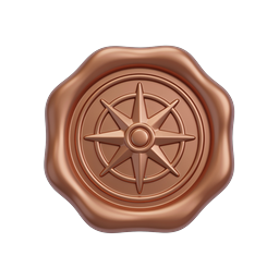 Copper Compass Rose Wax Seal Icon – Nautical Emblem