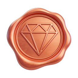 Copper Diamond Seal Icon - Premium 3D Wax Stamp