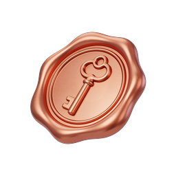 Copper Key Wax Seal Icon - Premium 3D Render