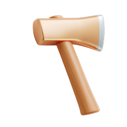 Copper Mallet Hammer 3D Realistic Tool Icon