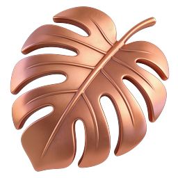 Copper Monstera Leaf Icon | Premium Metallic Tropical Design