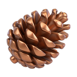 Copper Pine Cone Icon - Metallic 3D Nature Design
