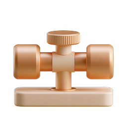 Copper Valve Fitting 3D Icon for Plumbing & Industrial Use