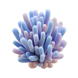 Pastel Coral Anemone 3D Icon - Ocean Nature Illustration