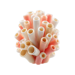 Coral Anemone Cluster 3D Icon - Marine Nature Illustration