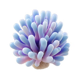 3D Coral Anemone Icon - Realistic Marine Life Graphic