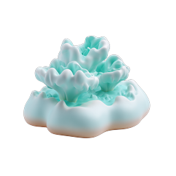 3D Clay Coral Formation Icon | Pastel Ocean Design