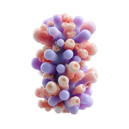 Coral Cluster 3D Icon | Organic Marine Design