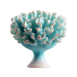 Coral-Style Decorative Pedestal Vase Icon | Clay Render