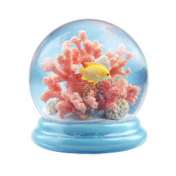 Coral Reef Fish Snow Globe - Tropical Ocean Icon