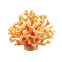 Vibrant Orange Coral Formation 3D Icon