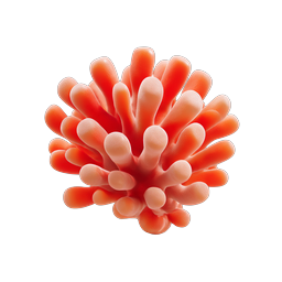 Realistic 3D Coral Formation Icon - Vibrant Ocean Life