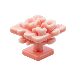Coral Formation 3D Icon - Pink Ocean Reef Symbol