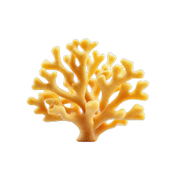 Golden Coral Fungus 3D Icon - Organic Nature Design