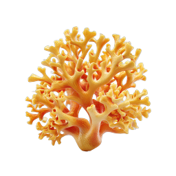 Yellow Coral Fungus 3D Rendered Nature Icon