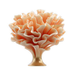 Coral Gem Sculpture on Golden Pedestal Icon
