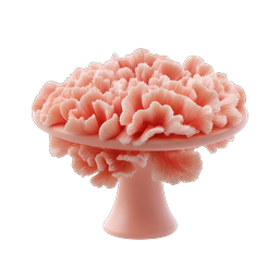 Coral Mushroom 3D Icon | Soft Peach Botanical Design