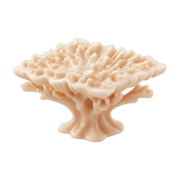 Clay Coral Mushroom 3D Icon - Organic Nature Design