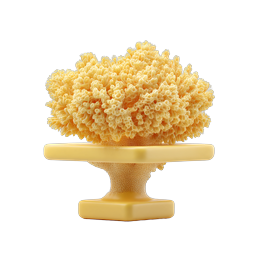 Yellow Coral Sea Anemone 3D Icon on Pedestal