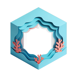 Coral Reef Cave 3D Isometric Paper Art Icon