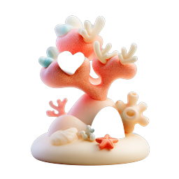 Lindo icono de arrecife de coral estilo arcilla con estrella de mar