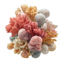 Coral Reef Cluster 3D Render Icon | Marine Life
