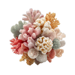 Colorful Coral Reef Cluster Icon | Marine Nature