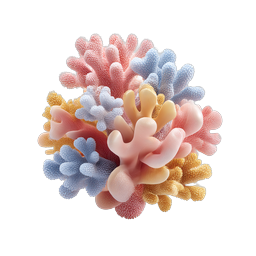 Colorful Coral Reef Cluster 3D Icon