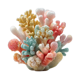 Pastel Coral Reef Formation 3D Icon